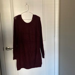 V Back Sweater Mini Dress- Francescas